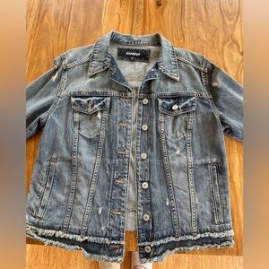 Express Distressed Denim Jacket